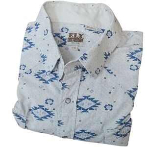 Ely Cattleman XXL Western‎ Shirt Aztec Print Long Sleeve Cowboy Rodeo